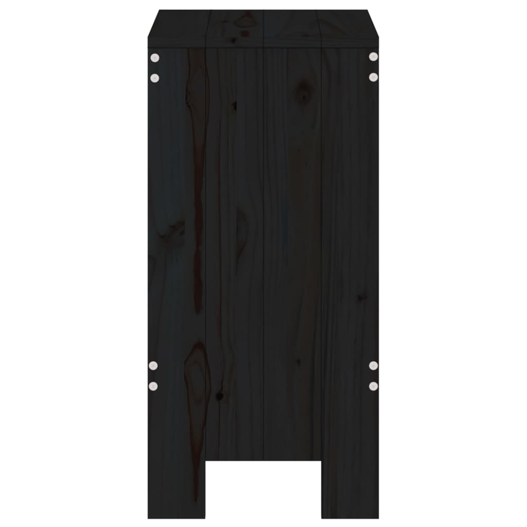 Sgabelli da Bar 2pz Neri 40x36x75 cm in Legno Massello di Pino - homemem39