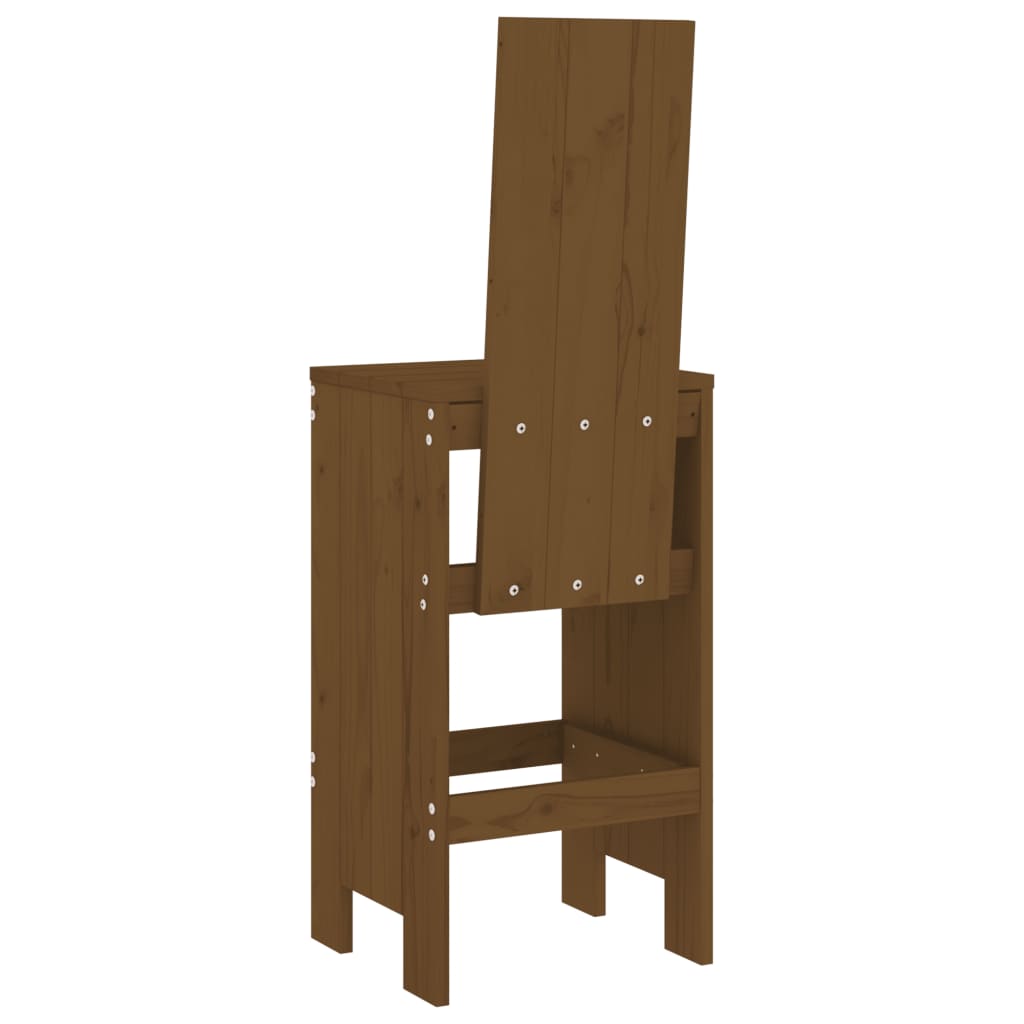Sgabelli 2 pz Marrone Ambra 40x42x120 cm Legno Massello di Pino - homemem39