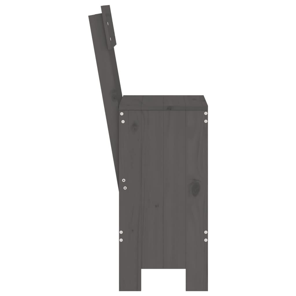Sgabelli da Bar 2pz Grigi 40x48,5x115,5 cm Legno Massello Pino - homemem39