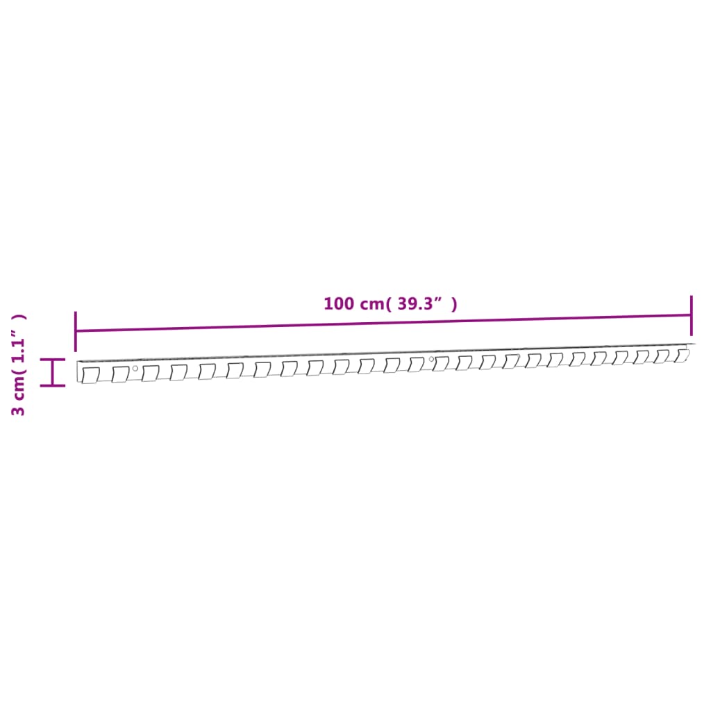 Binario di Montaggio Argento 1 m Acciaio Inox | homemem39