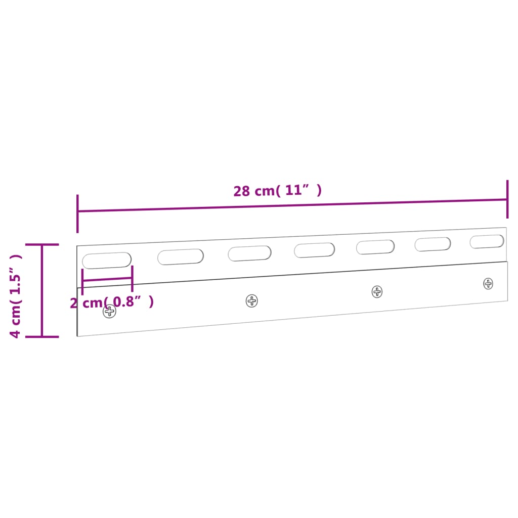 Piastre di Collegamento 4 pz Argento 28 cm Acciaio Inossidabile