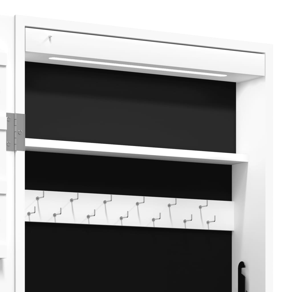 Armadio Portagioie a Specchio con Luci LED a Parete Bianco - homemem39