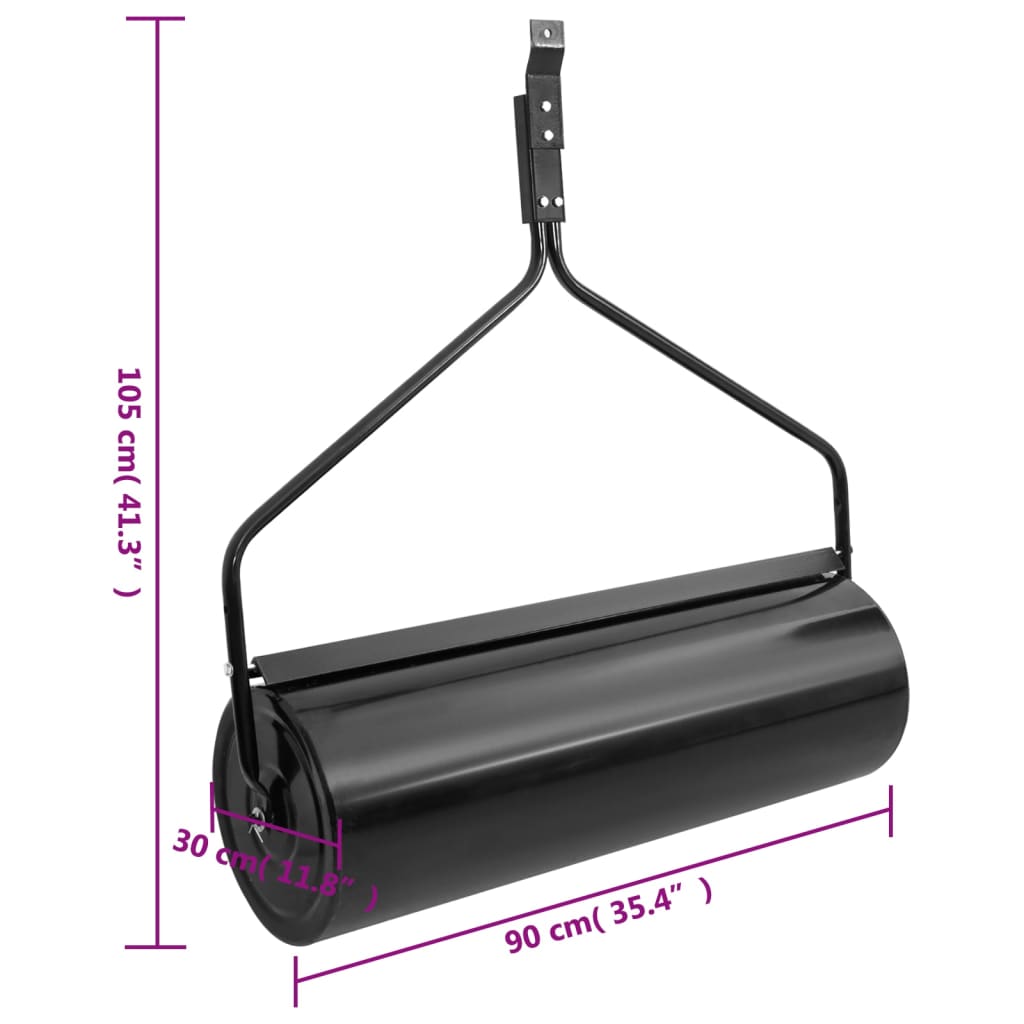 Rullo da Giardino a Spinta Nero 63 L Ferro - homemem39