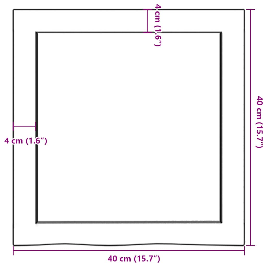 Ripiano a Parete 40x40x(2-6) cm Massello Rovere Non Trattato | homemem39