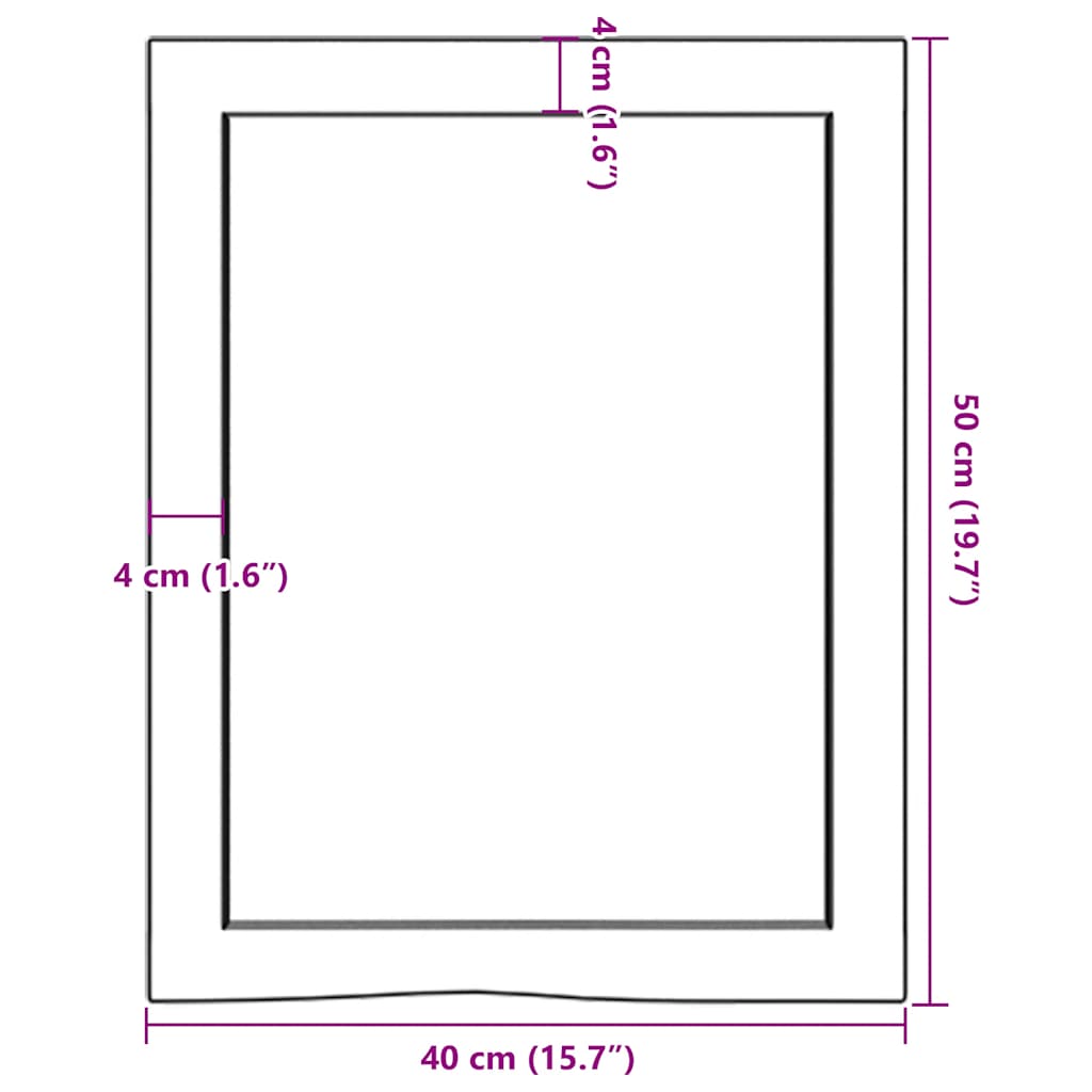 Ripiano a Parete 40x50x(2-4) cm Massello Rovere Non Trattato | homemem39
