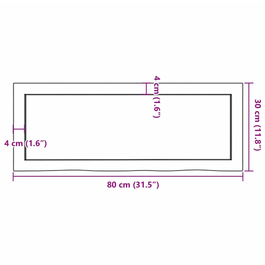 Ripiano a Parete 80x30x(2-6) cm Massello Rovere Non Trattato | homemem39