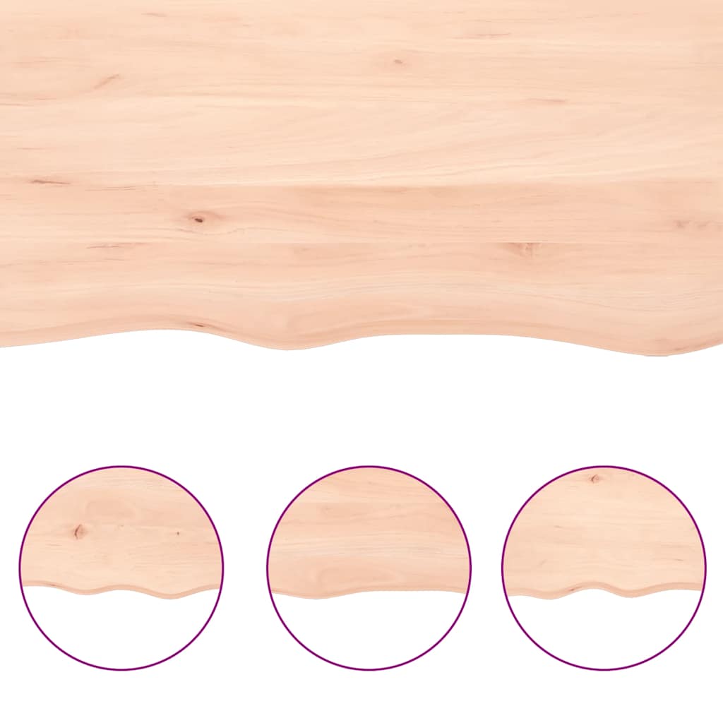 Ripiano a Parete 180x60x(2-6) cm Massello Rovere Non Trattato - homemem39