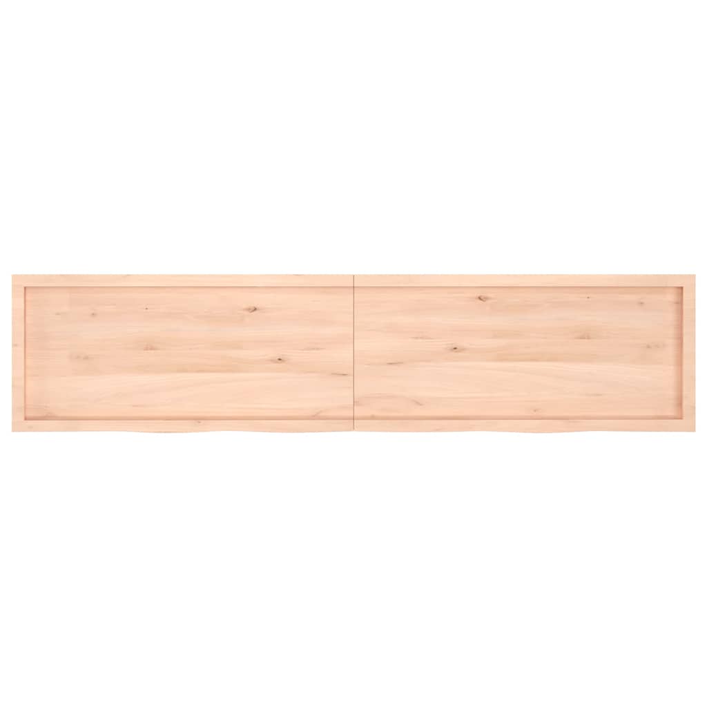 Ripiano a Parete 220x50x(2-6) cm Massello Rovere Non Trattato - homemem39