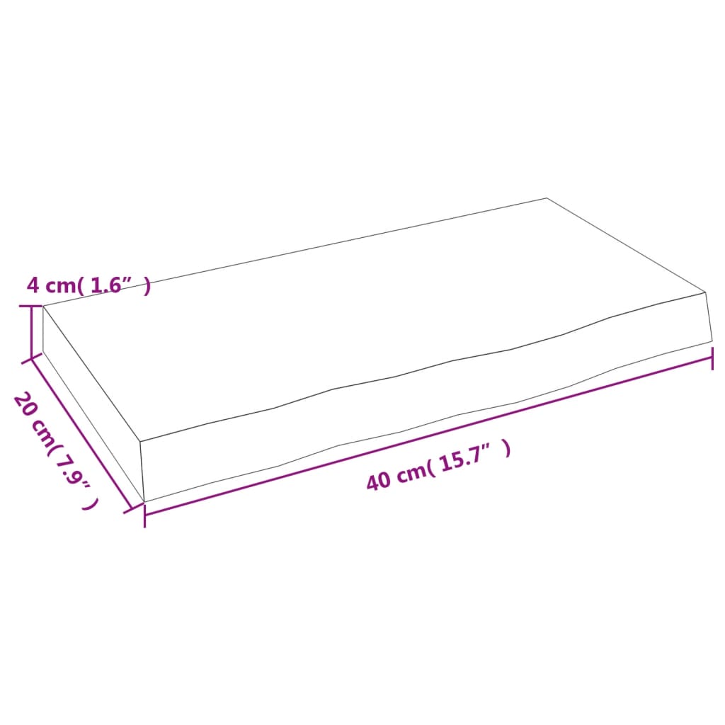 Ripiano Muro Marrone Chiaro 40x20x4 cm Massello Rovere Trattato | homemem39