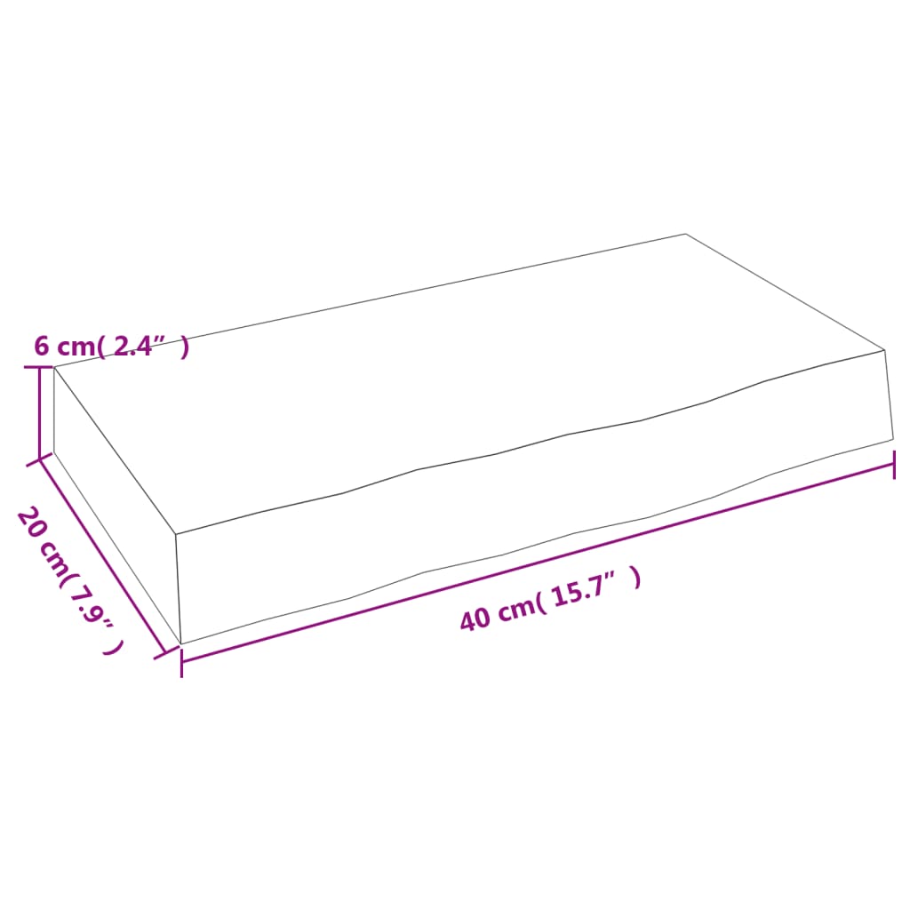 Ripiano Muro Marrone Chiaro 40x20x6 cm Massello Rovere Trattato | homemem39