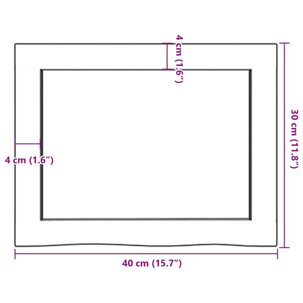 Ripiano Muro Marrone 40x30x(2-6) cm Massello Rovere Trattato | homemem39