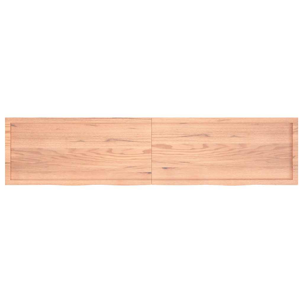 Ripiano Muro Marrone 220x50x(2-6) cm Massello Rovere Trattato - homemem39