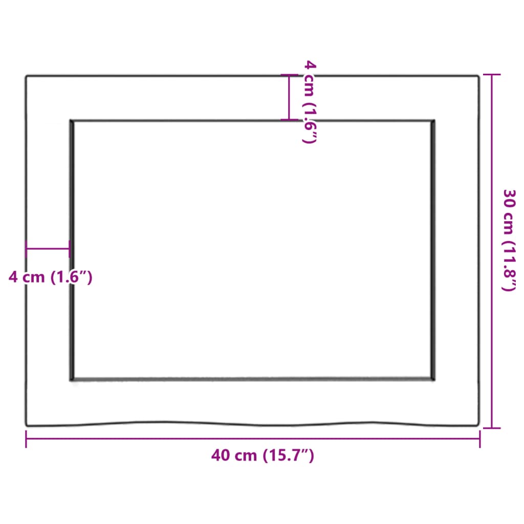 Ripiano Muro Marrone Scuro 40x30x(2-4) cm Massello Rovere Trattato | homemem39