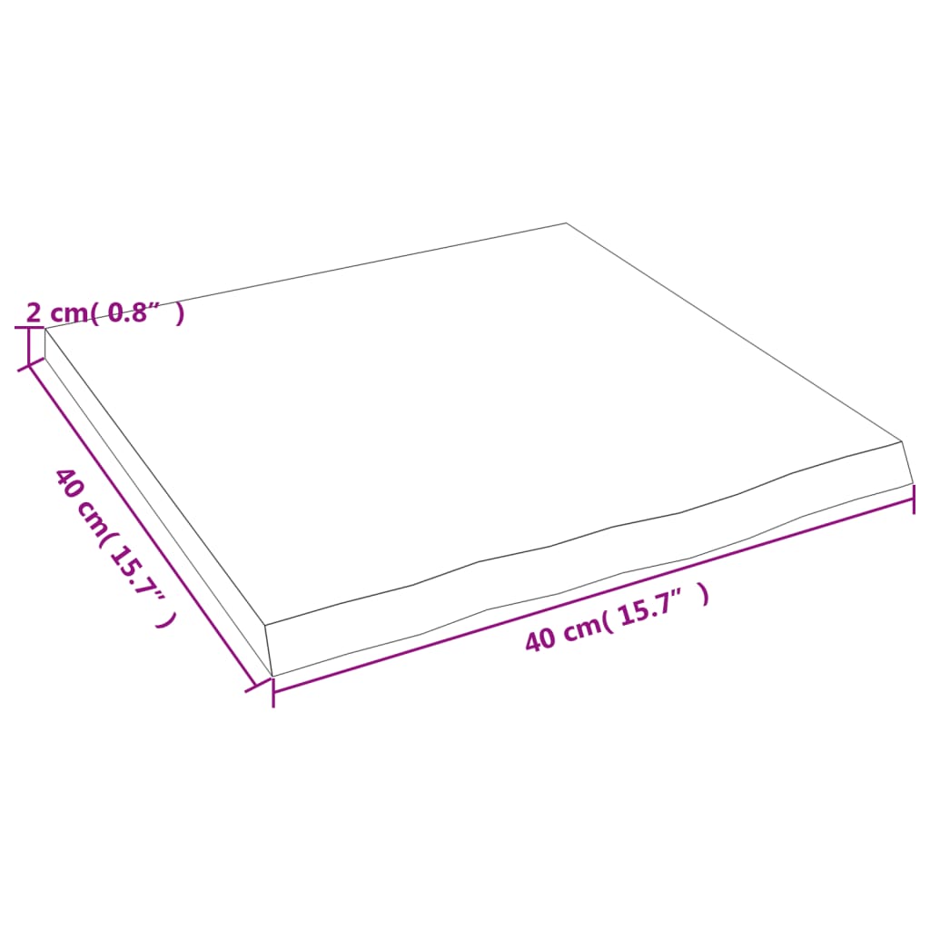 Ripiano Muro Marrone Scuro 40x40x2 cm Massello Rovere Trattato | homemem39