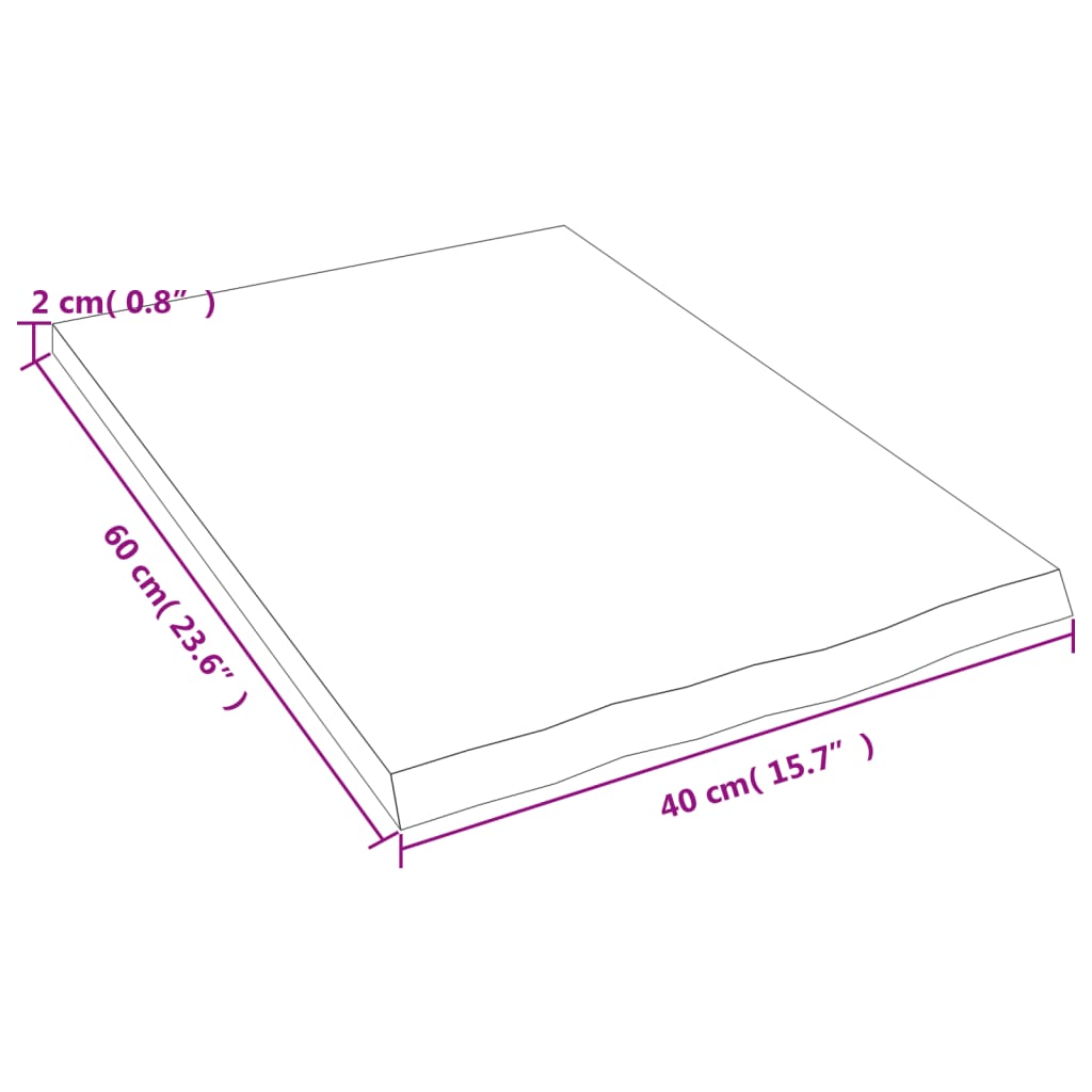 Ripiano Muro Marrone Scuro 40x60x2 cm Massello Rovere Trattato | homemem39