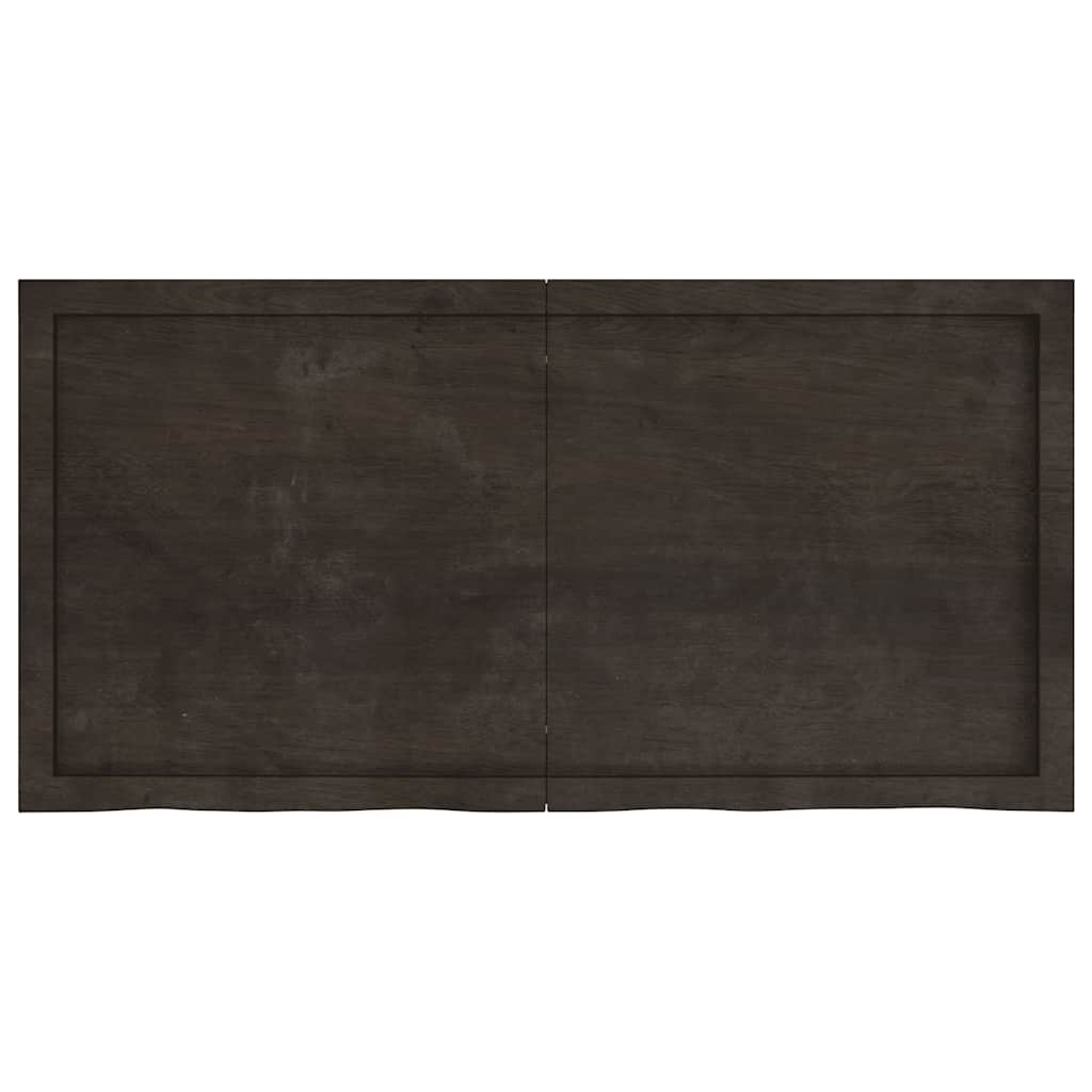 Ripiano Marrone Scuro 120x60x(2-4) cm Massello Rovere Trattato - homemem39