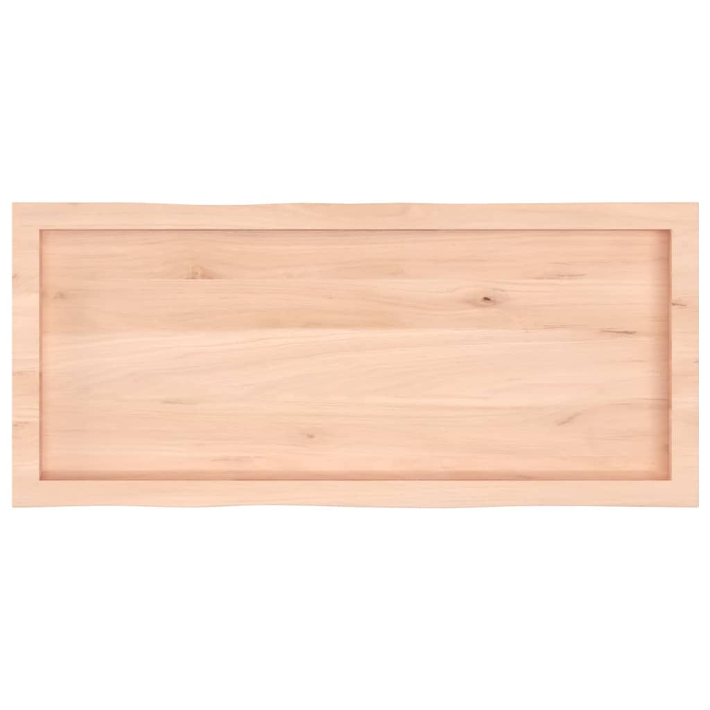 Piano per Tavolo 100x40x(2-4) cm Rovere Non Trattato Bordi Vivi - homemem39