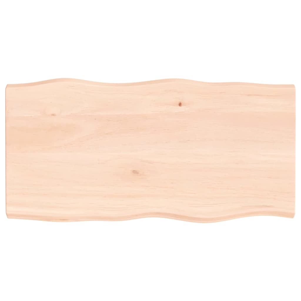 Piano per Tavolo 100x50x(2-4) cm Rovere Non Trattato Bordi Vivi - homemem39