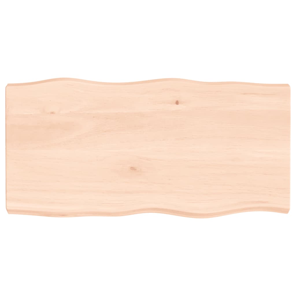 Piano per Tavolo 100x50x(2-6) cm Rovere Non Trattato Bordi Vivi - homemem39