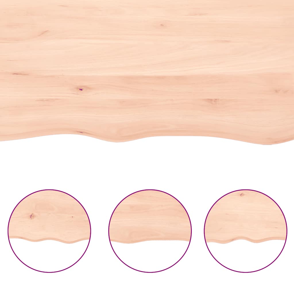 Piano per Tavolo 160x40x(2-6) cm Rovere Non Trattato Bordi Vivi - homemem39