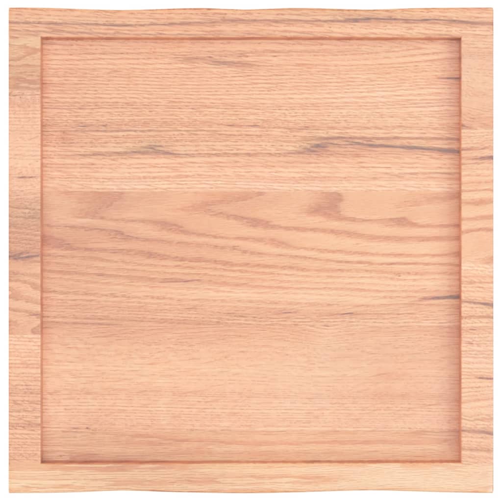 Piano Tavolo Marrone Chiaro 60x60x(2-4) cm Rovere Non Trattato - homemem39