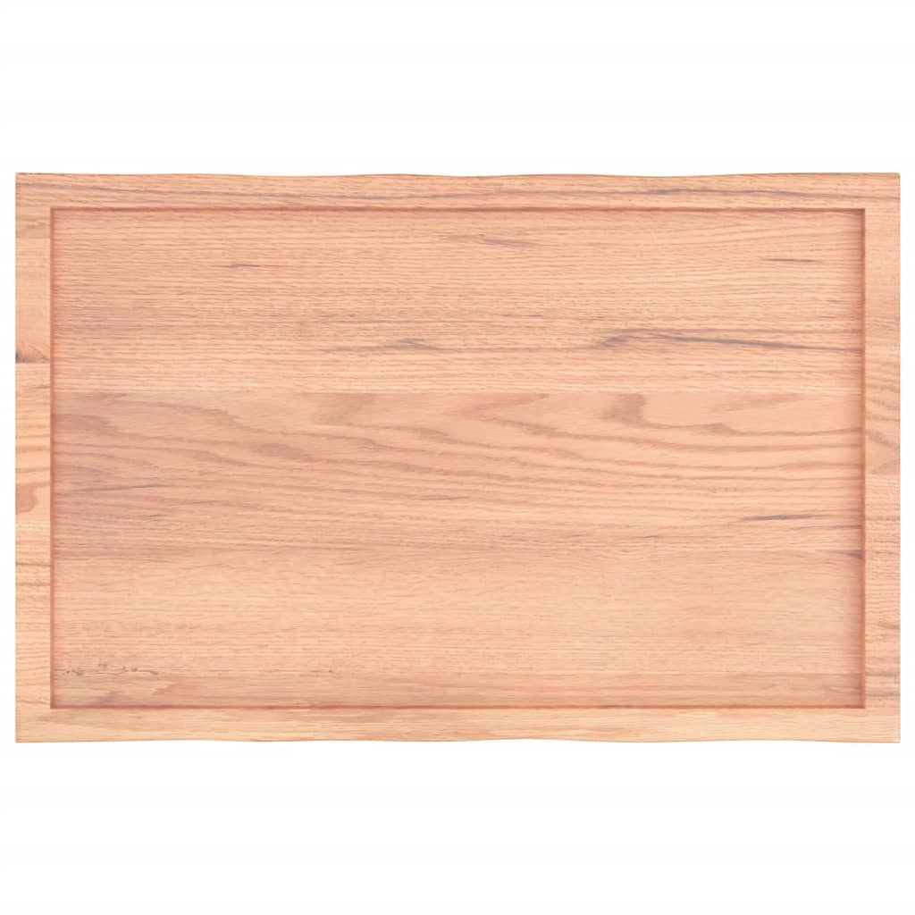 Piano Tavolo Marrone Chiaro 100x60x(2-6) cm Rovere Non Trattato