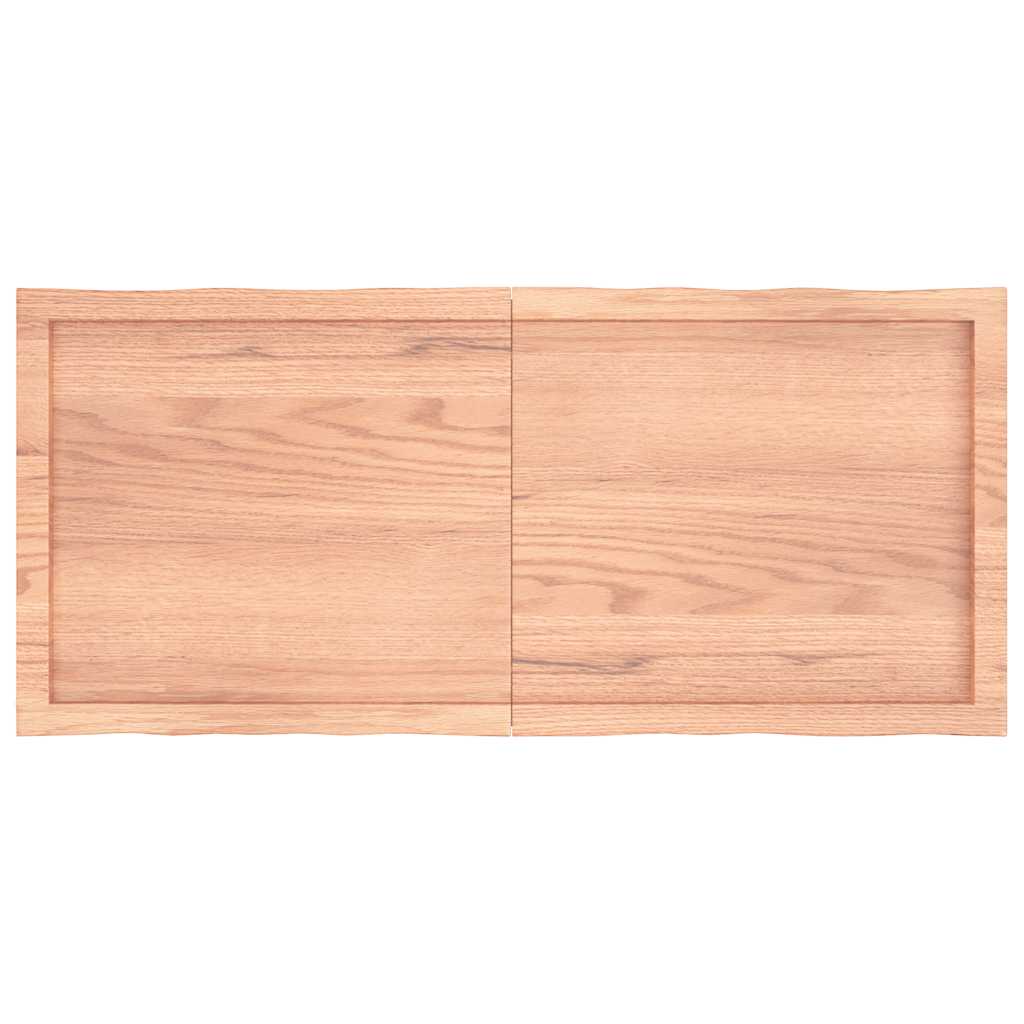 Piano Tavolo Marrone Chiaro 120x50x(2-4) cm Rovere Non Trattato - homemem39