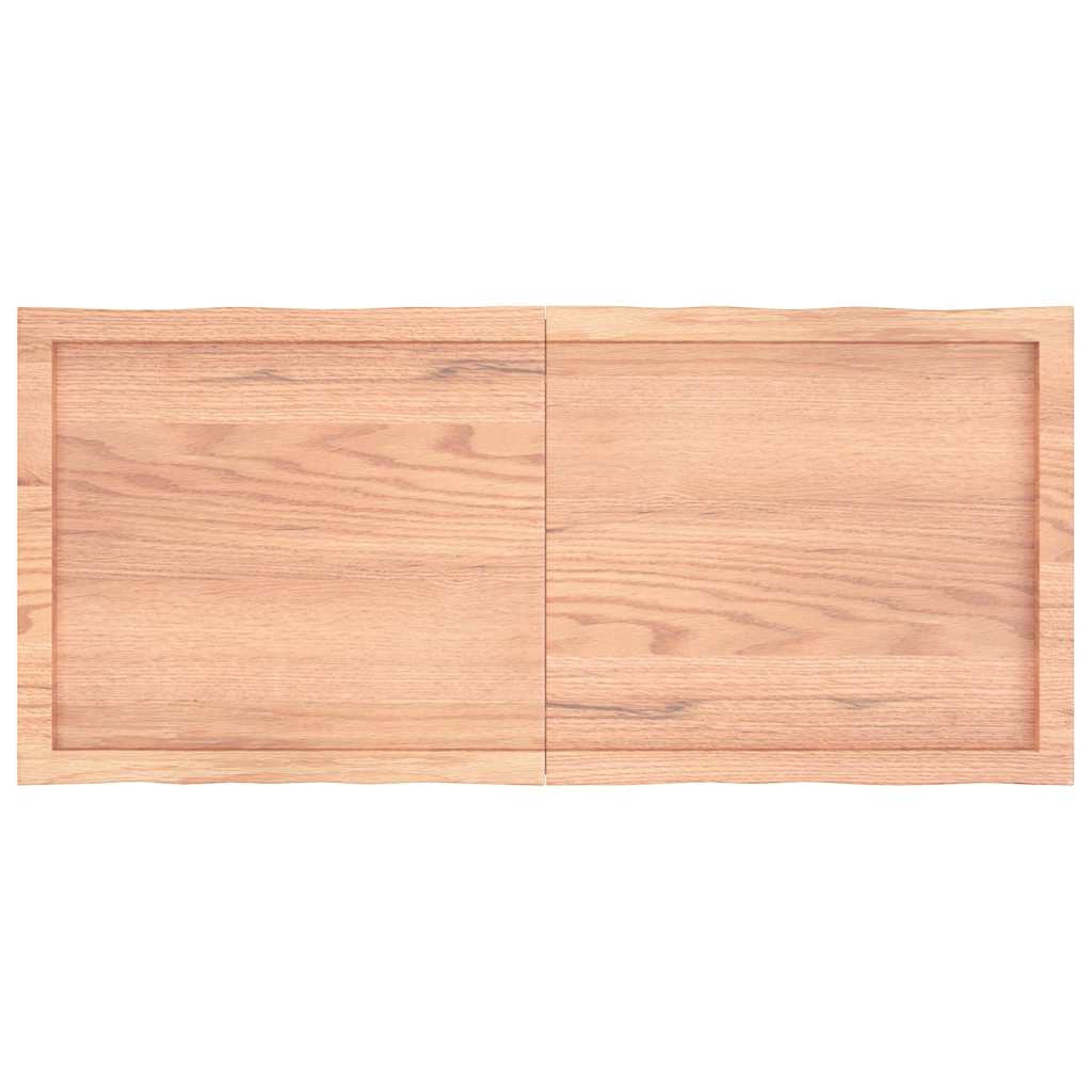 Piano Tavolo Marrone Chiaro 120x50x(2-6) cm Rovere Non Trattato - homemem39