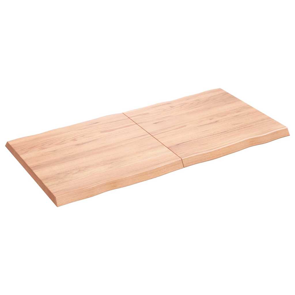 Piano Tavolo Marrone Chiaro 120x60x(2-4) cm Rovere Non Trattato