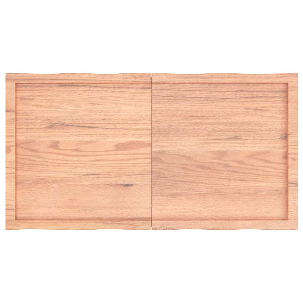 Piano Tavolo Marrone Chiaro 120x60x(2-4) cm Rovere Non Trattato