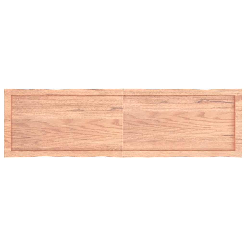Piano Tavolo Marrone Chiaro 140x40x(2-4) cm Rovere Non Trattato - homemem39