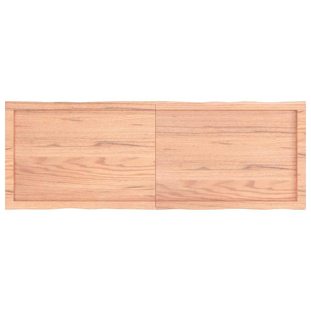 Piano Tavolo Marrone Chiaro 140x50x(2-4) cm Rovere Non Trattato - homemem39