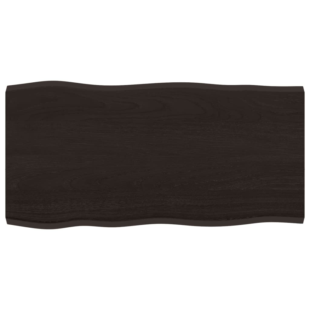 Piano Tavolo Marrone Scuro 80x40x2 cm in Rovere Non Trattato - homemem39