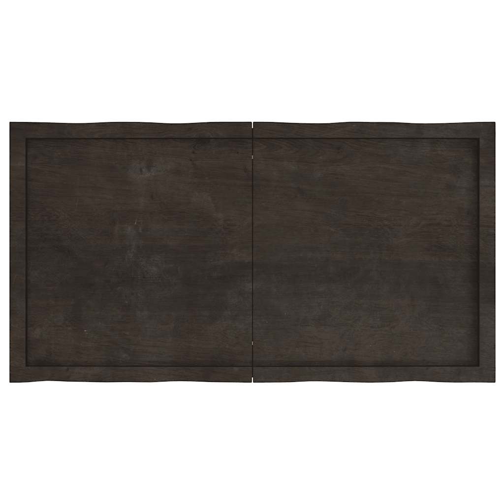 Piano Tavolo Marrone Scuro 120x60x(2-6)cm Rovere Non Trattato - homemem39