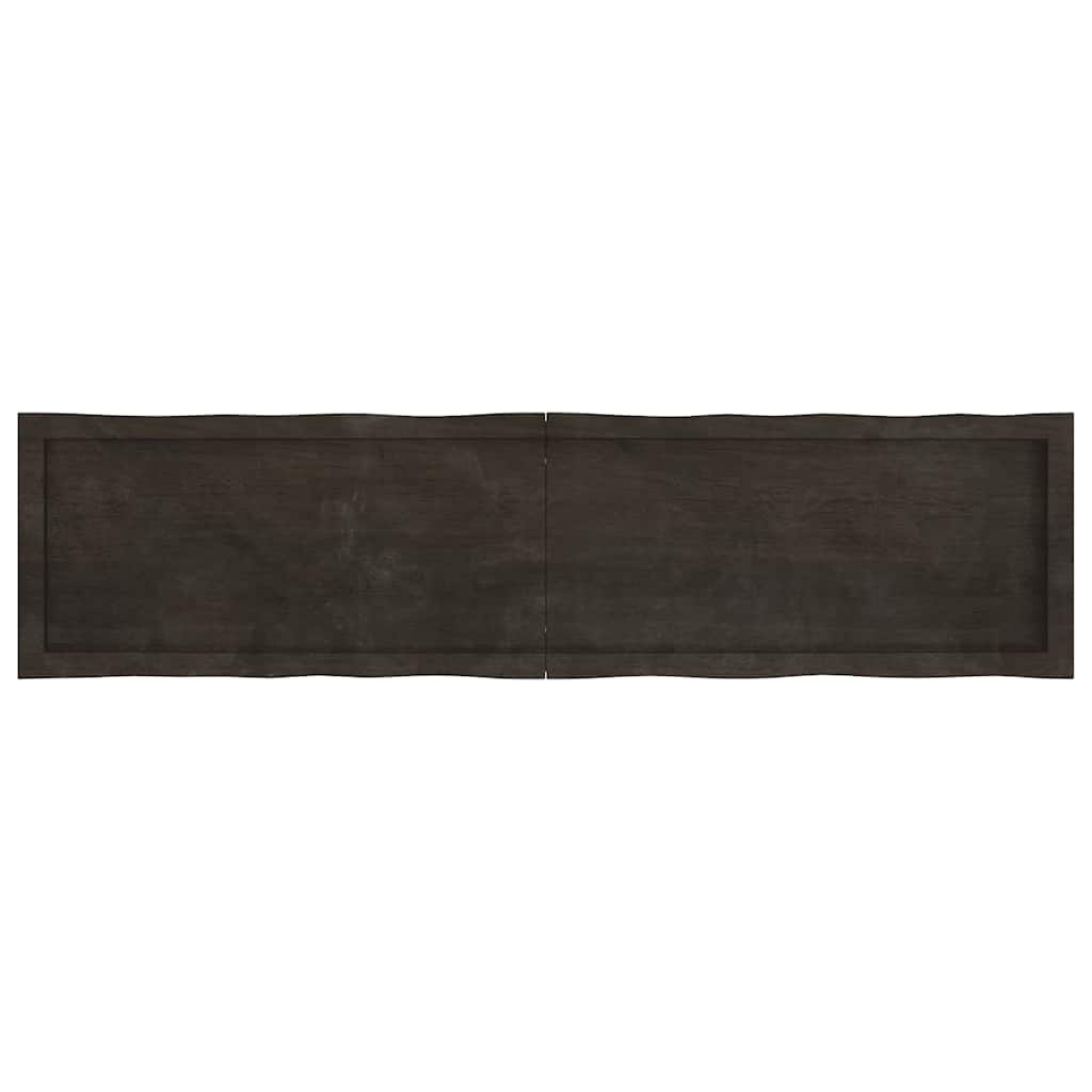 Piano Tavolo Marrone Scuro 160x40x(2-6)cm Rovere Non Trattato - homemem39