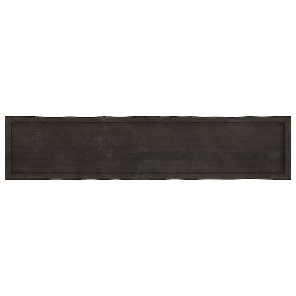 Piano Tavolo Marrone Scuro 180x40x(2-6)cm Rovere Non Trattato - homemem39