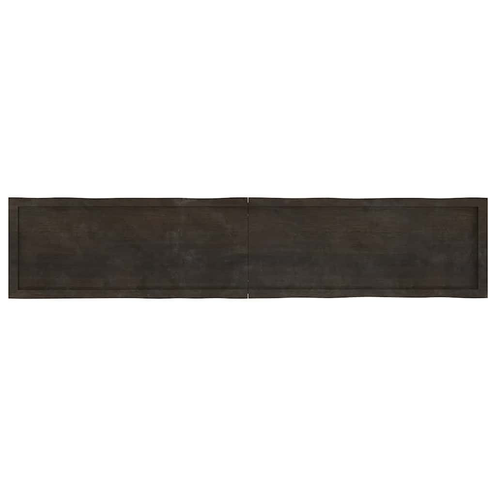 Piano Tavolo Marrone Scuro 200x40x(2-4)cm Rovere Non Trattato - homemem39