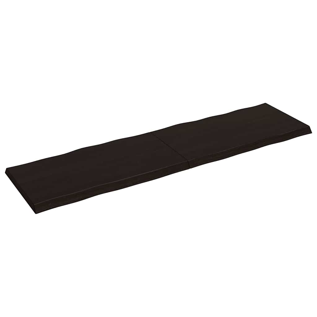 Piano Tavolo Marrone Scuro 220x60x(2-6)cm Rovere Non Trattato - homemem39