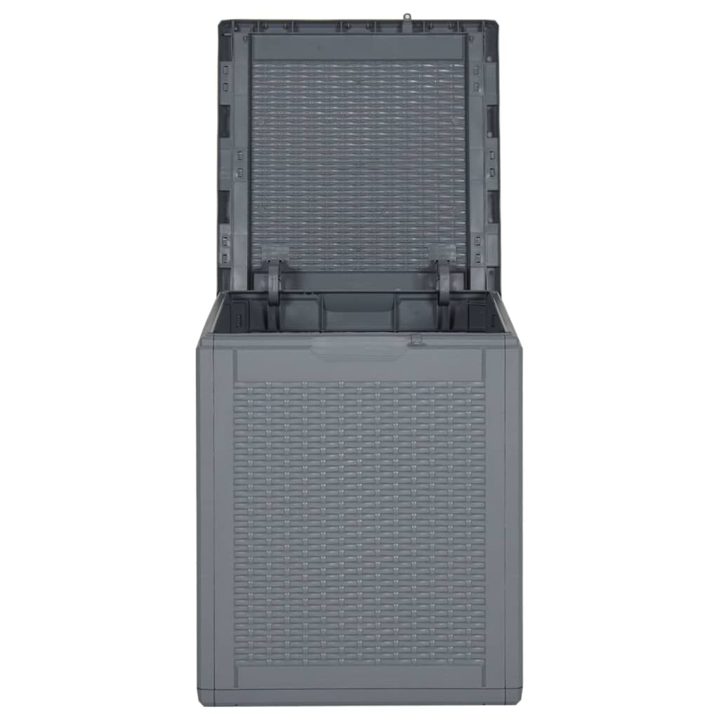 Contenitore da Giardino Grigio in Rattan PP 90 L