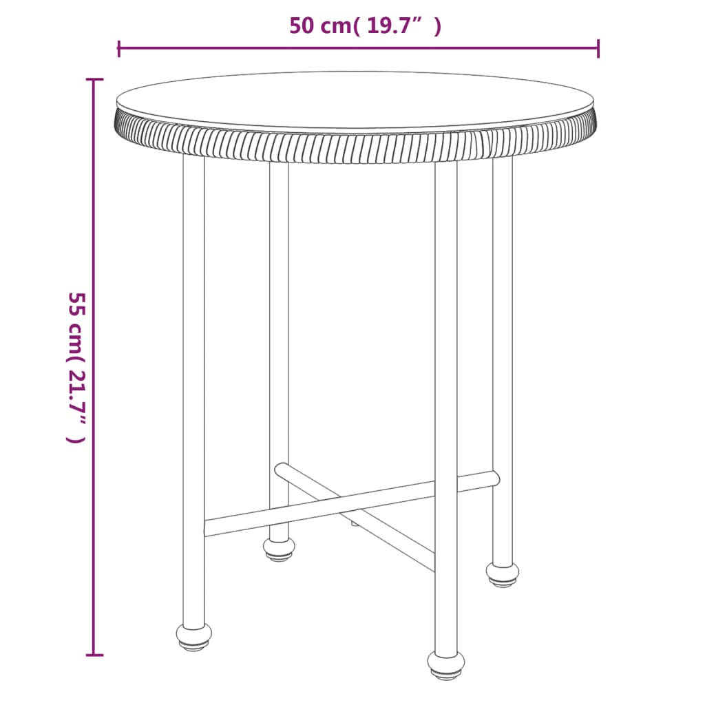 Set da Pranzo da Giardino 3 pz in Polyrattan | homemem39