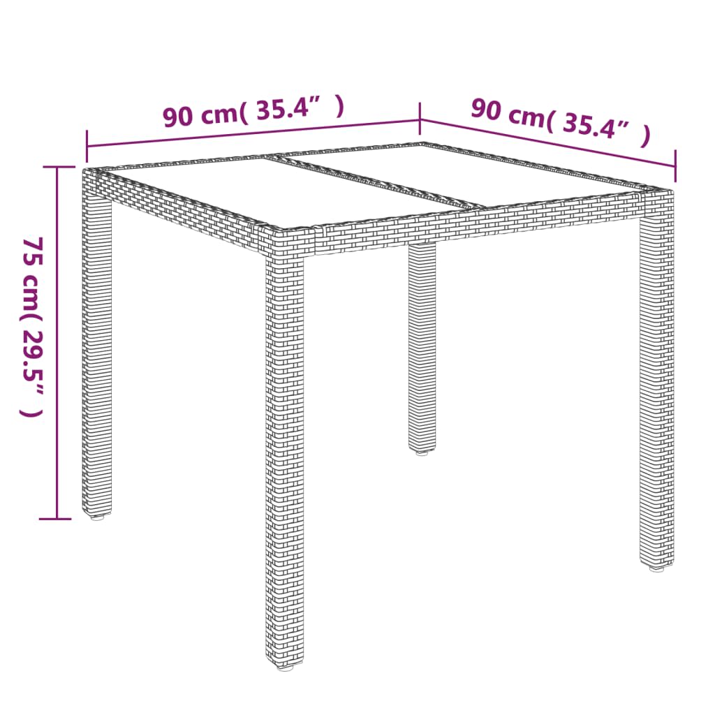 Set da Pranzo da Giardino 5 pz Nero con Cuscini in Polyrattan | homemem39