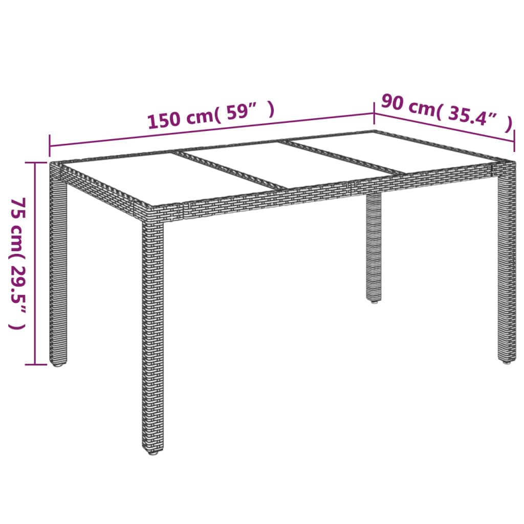 Set da Pranzo da Giardino 7 pz Nero con Cuscini in Polyrattan | homemem39