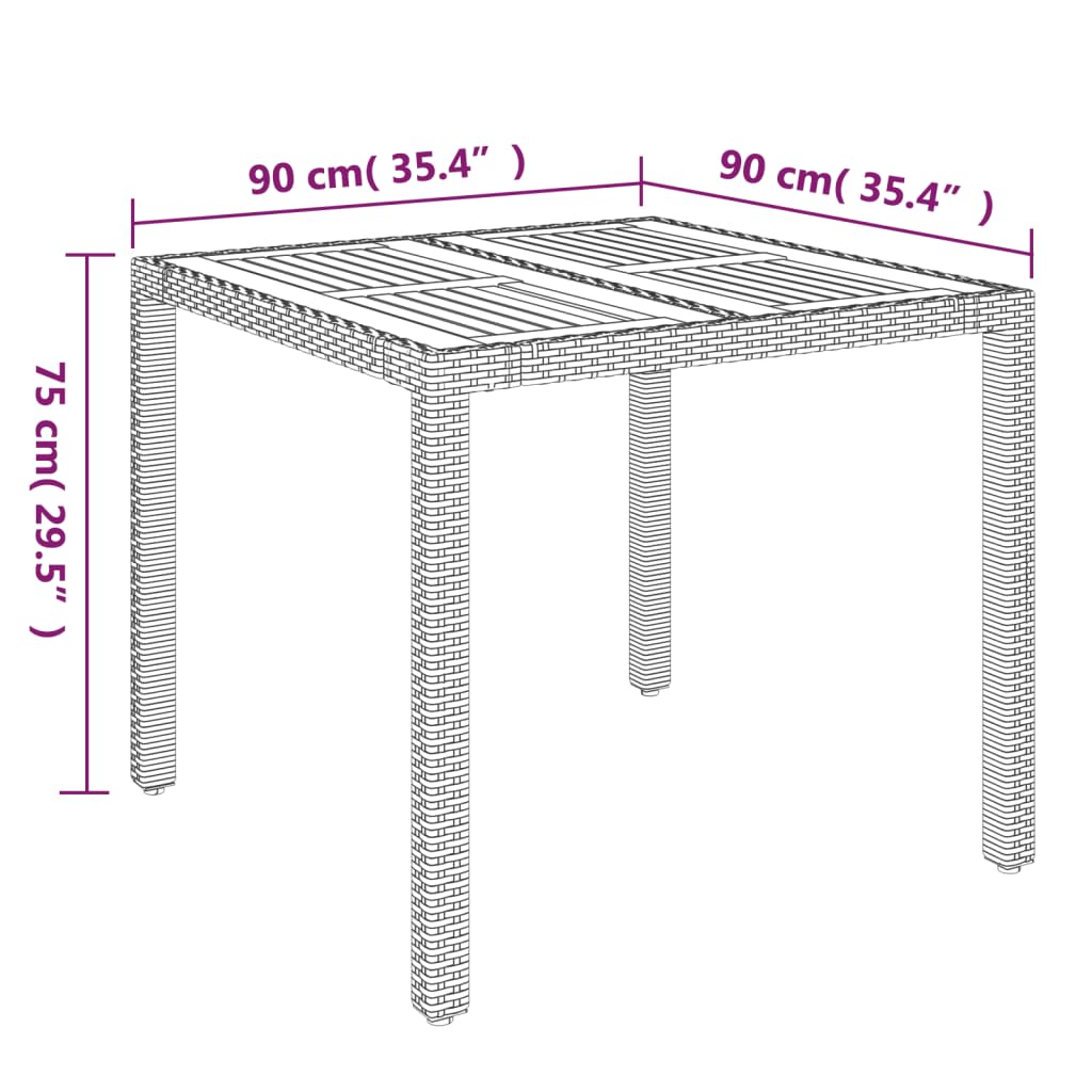 Set da Pranzo da Giardino 3 pz con Cuscini Nero in Polyrattan | homemem39