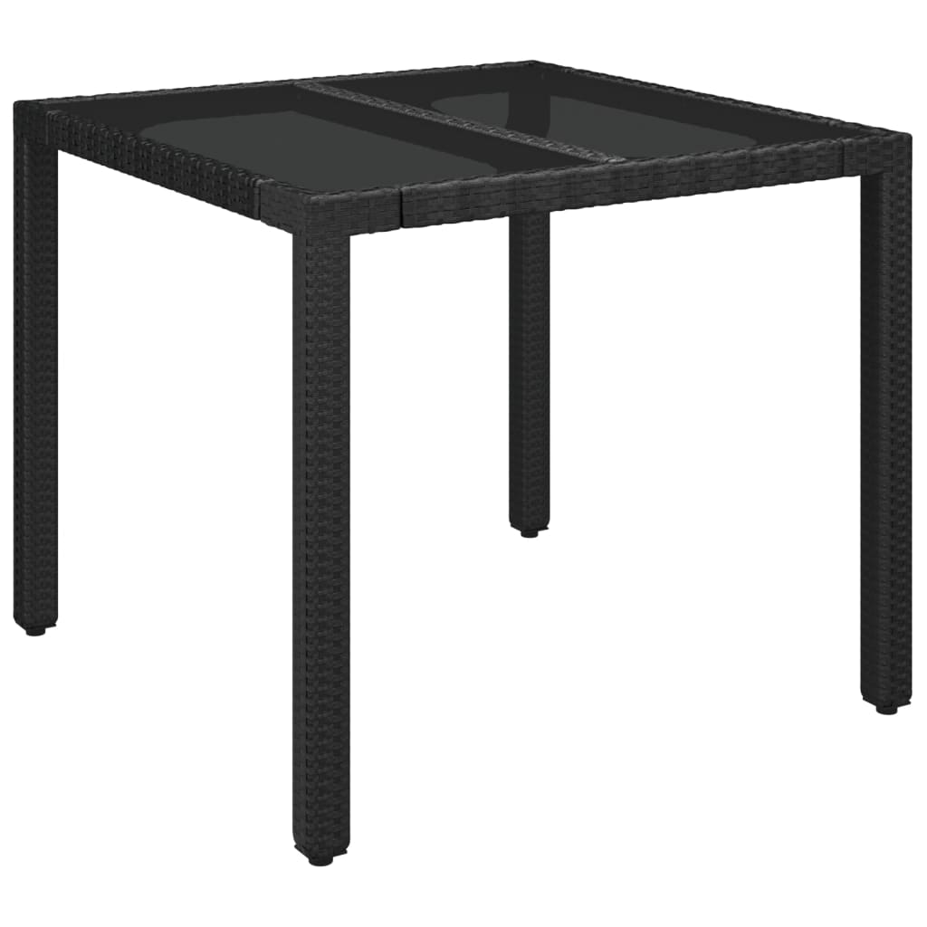 Set da Pranzo da Giardino 5 pz Nero con Cuscini in Polyrattan | homemem39