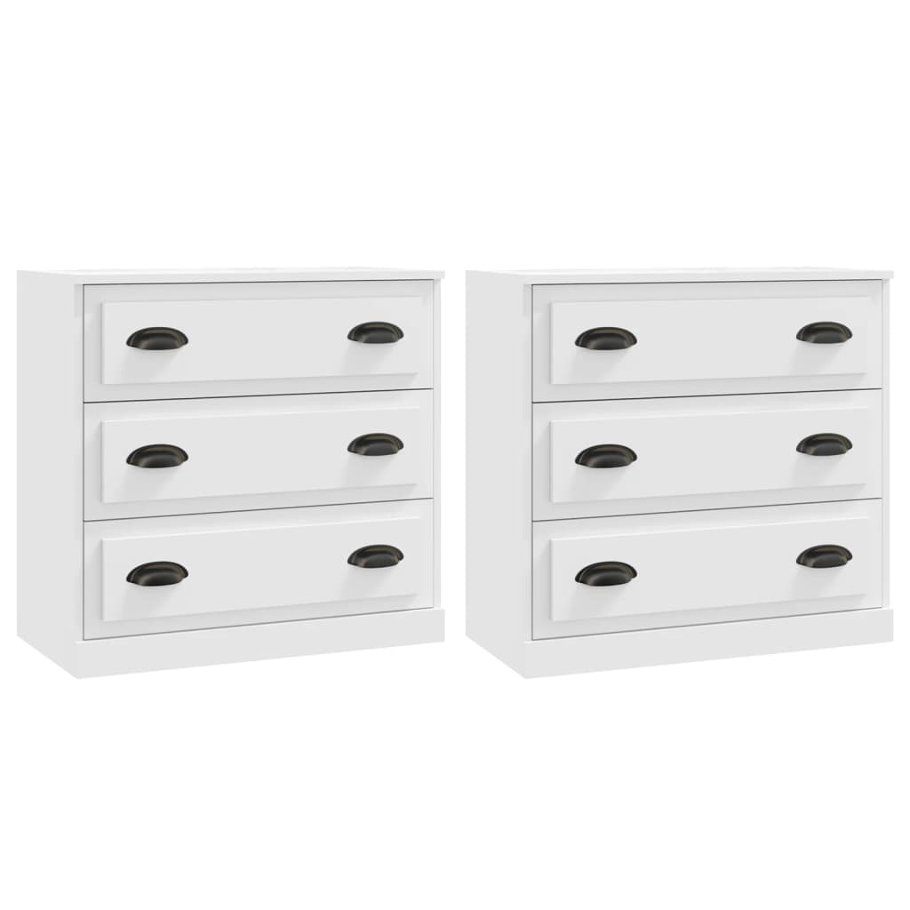 Credenze 2 pz Bianche in Legno Multistrato - homemem39