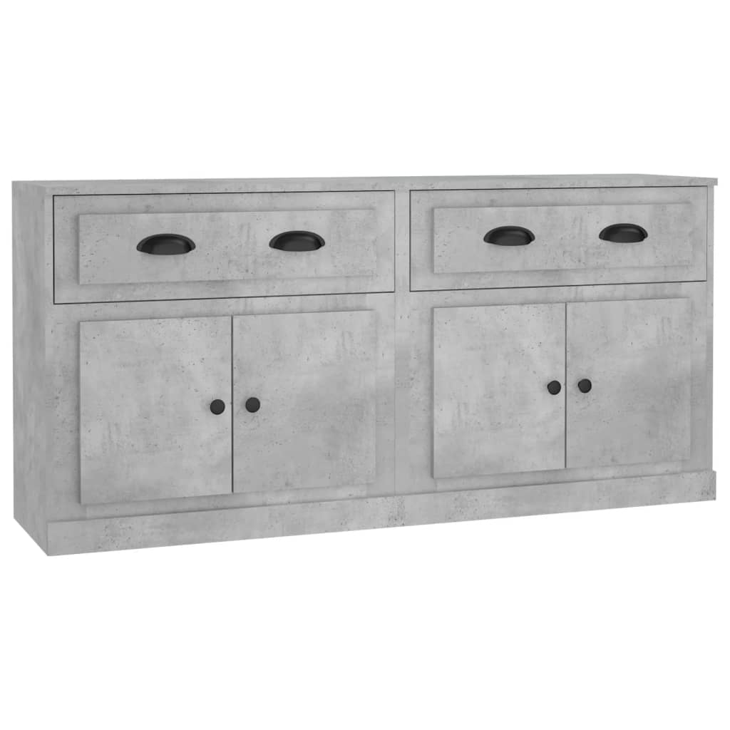 Credenze 2 pz Grigio Cemento in Legno Multistrato