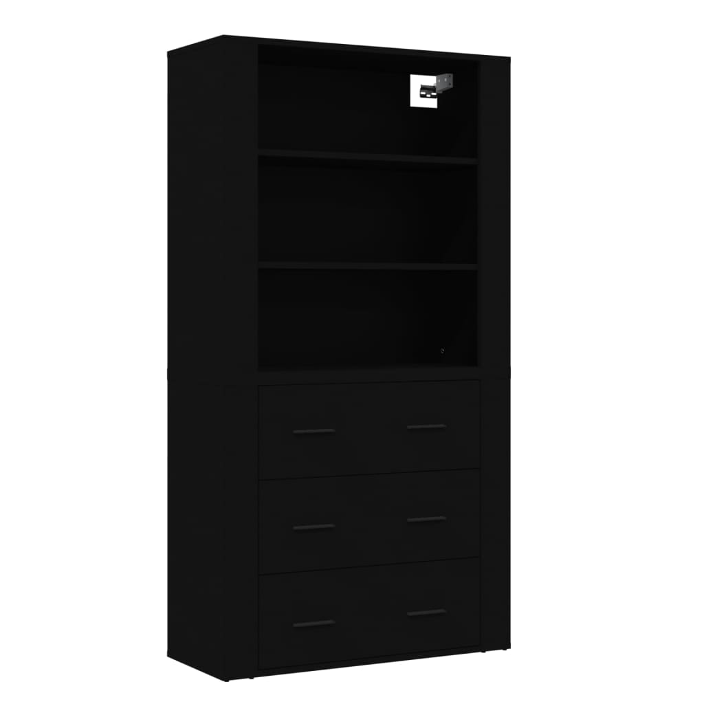 Credenza Nera in Legno Multistrato - homemem39