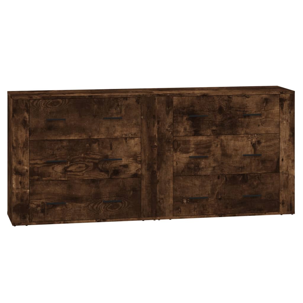 Credenze 2 pz Rovere Fumo in Legno Multistrato - homemem39