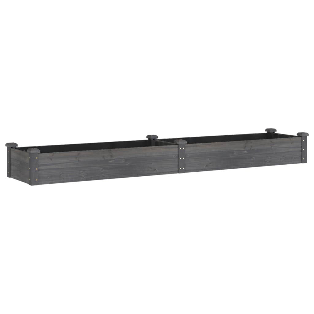 Fioriera Giardino con Fodera Grigia 240x45x25 cm Massello Abete