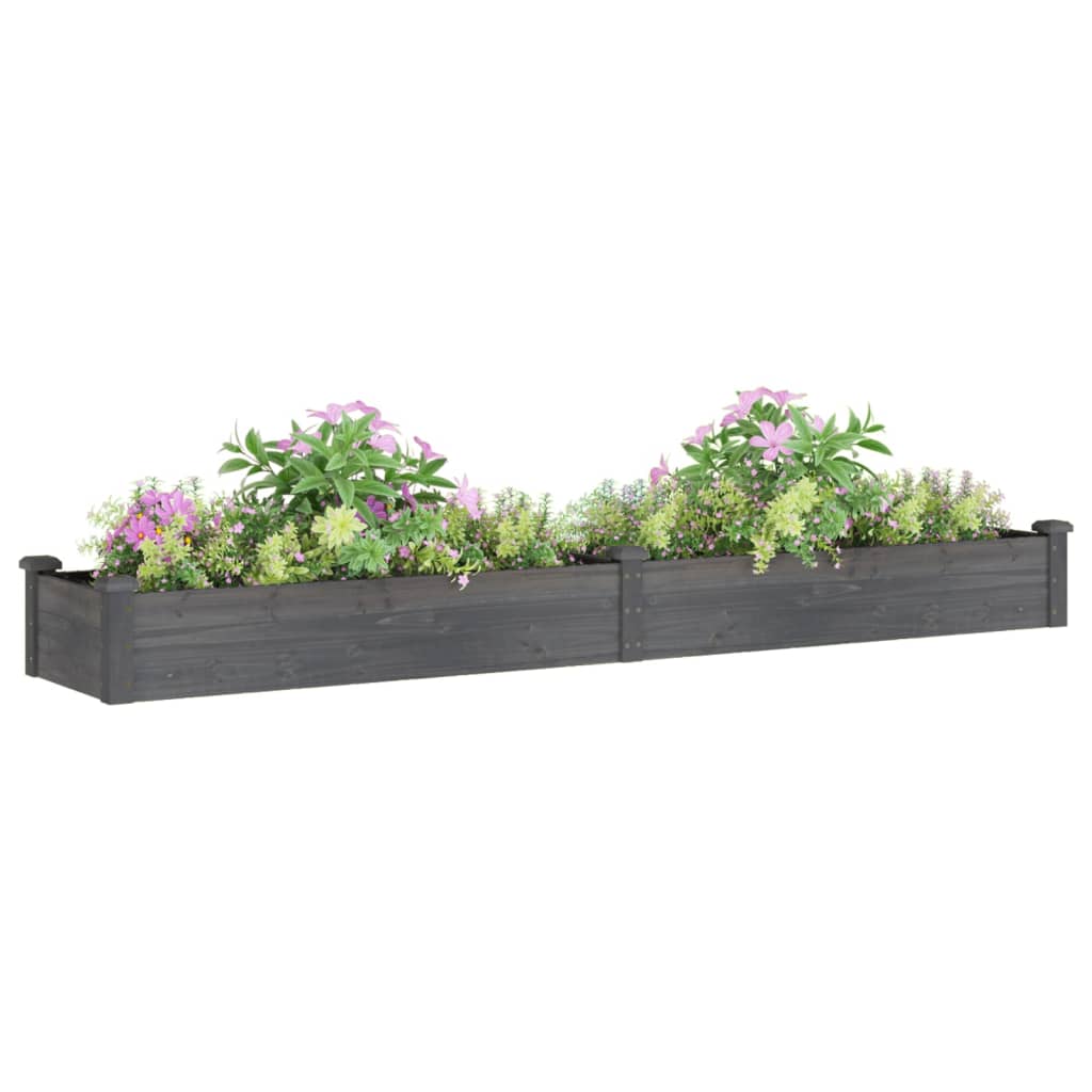 Fioriera Giardino con Fodera Grigia 240x45x25 cm Massello Abete